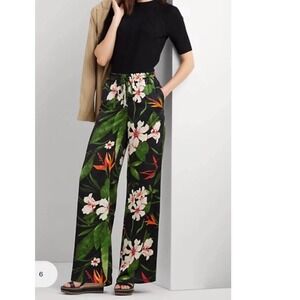 Lauren Ralph Lauren Womens MultiColor Floral Satin Charmeuse Wide-Leg‎ Pant